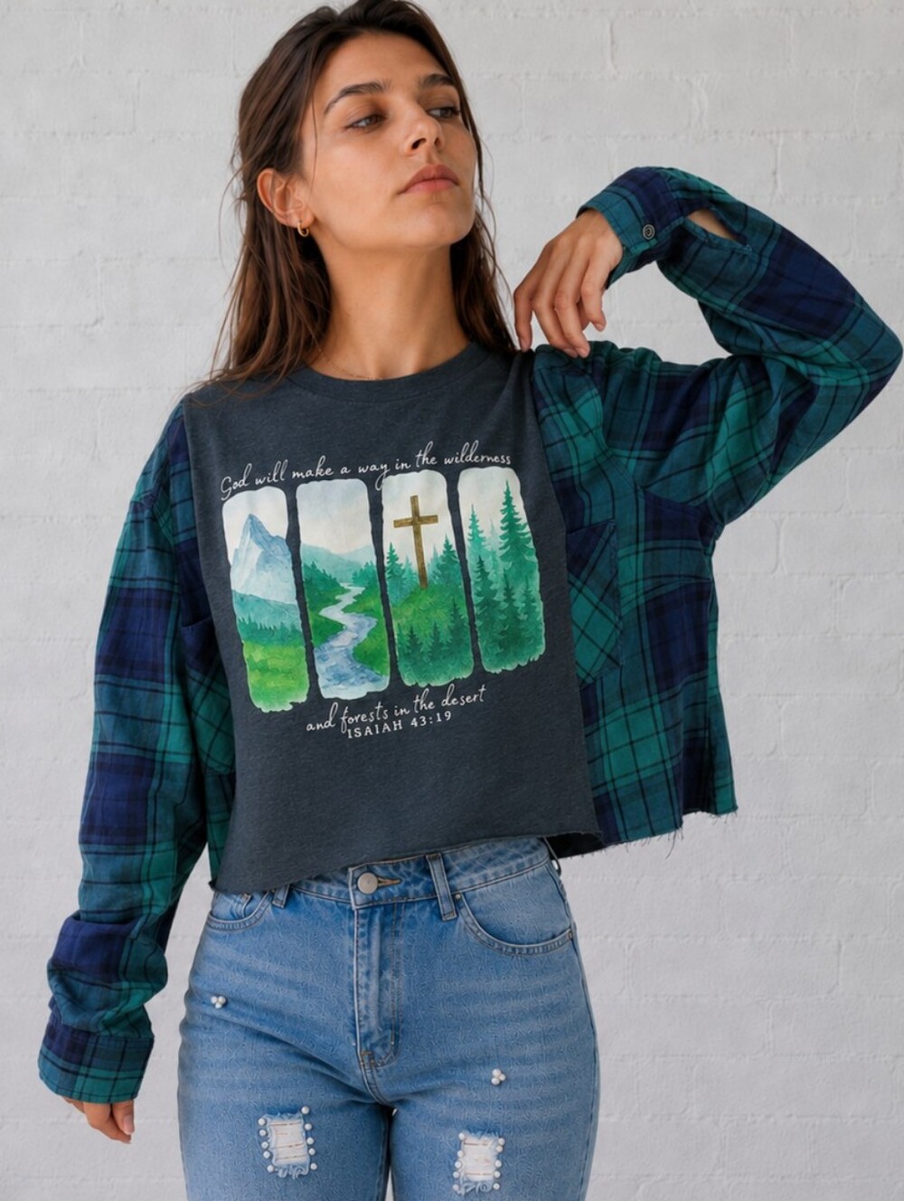 Upcycled- Wilderness Way Crop Campfire Tee